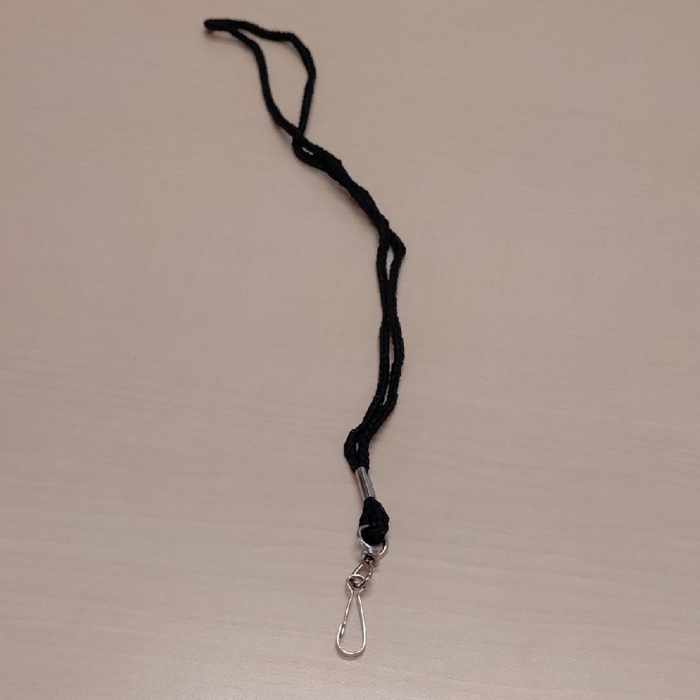Black Braided Lanyard with Metal Clip